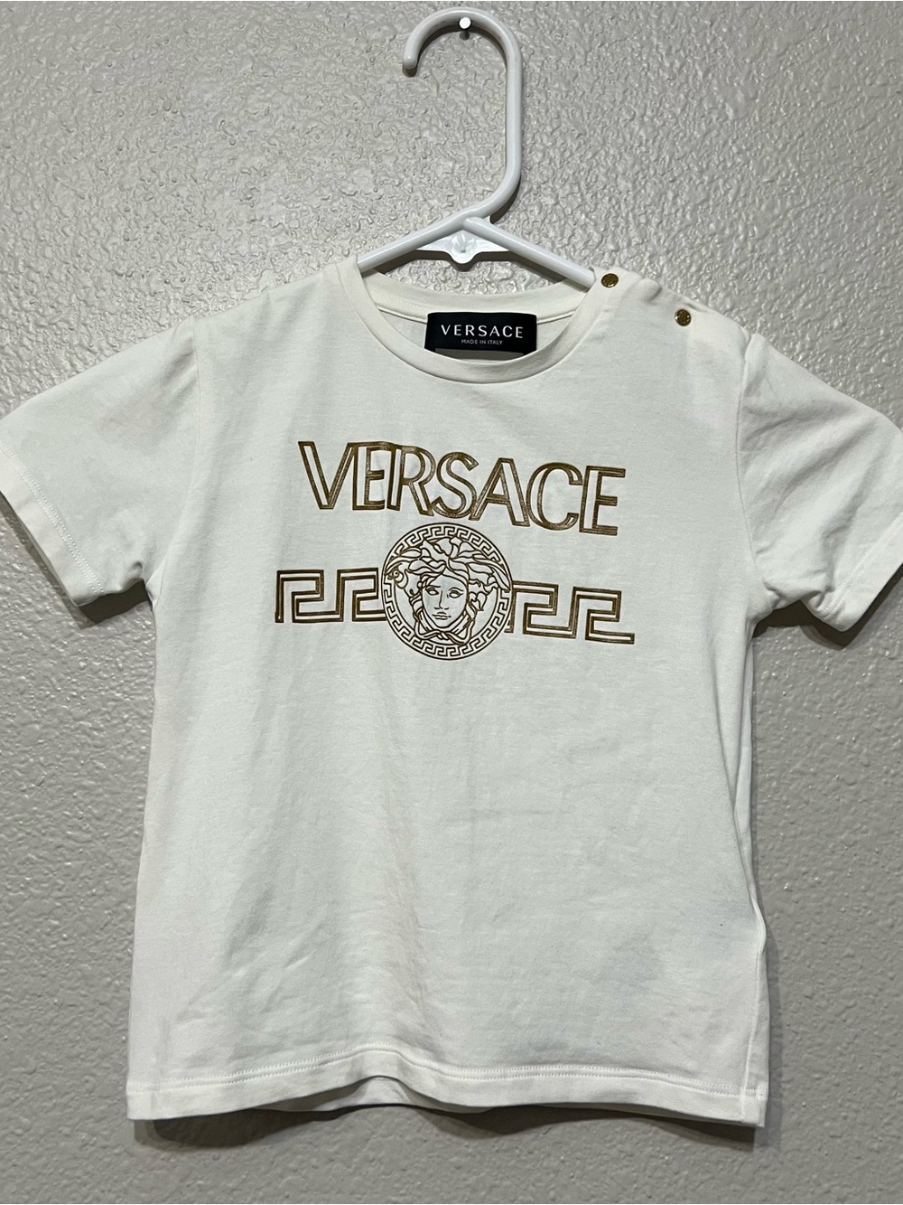 VERSACE Kids T-Shirt Size 24M Logo Print Made in Italy
